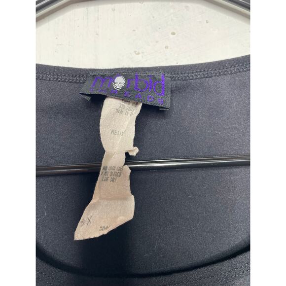 Vintage Morbid Threads Hot Topic Sheer Bell Sleeve Blouse Black Size Medium - Picture 5 of 7